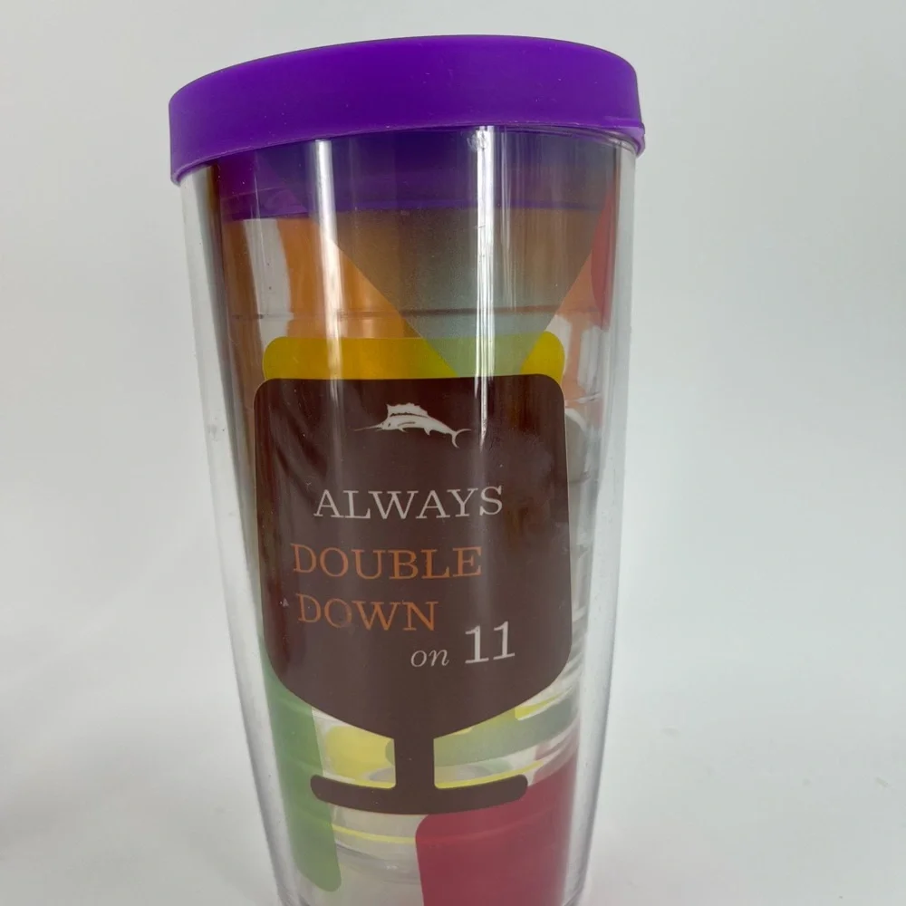 Tommy Bahama Tervis Tumbler 16 Oz Lot of 4 Different Sayings each w/ Travel Lid‎
